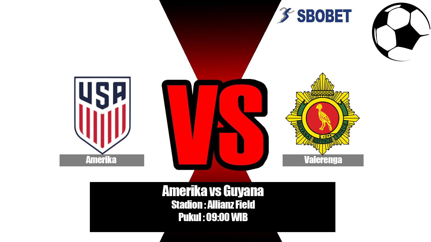 Prediksi Bola Amerika vs Guyana 19 Juni 2019
